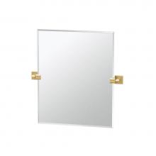 Gatco 4069SM - Elevate 24''H Rectangle Mirror Brush Bras