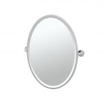 Gatco 4419F - Cafe 27.5''H Framed Oval Mirror Chrome