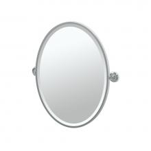 Gatco 5079F - Designer II 27.5'' H Framed Oval Mirror, Chrome