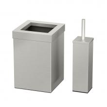 Gatco 9911 - Square Wastebasket and Toilet Brush SN