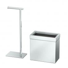 Gatco 9925 - Rect Waste Basket and Standing TP Hldr, CH