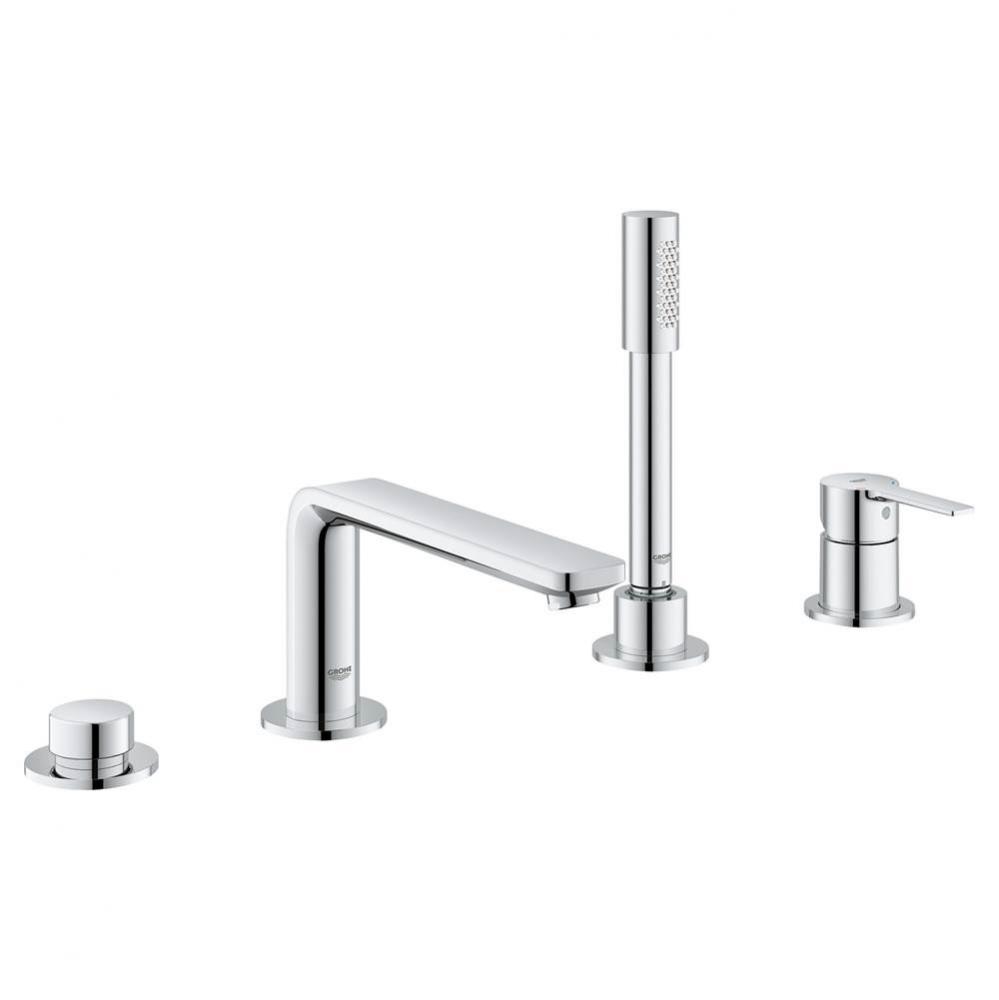 4-Hole Single-Handle Deck Mount Roman Tub Faucet with 1.75 GPM Hand Shower