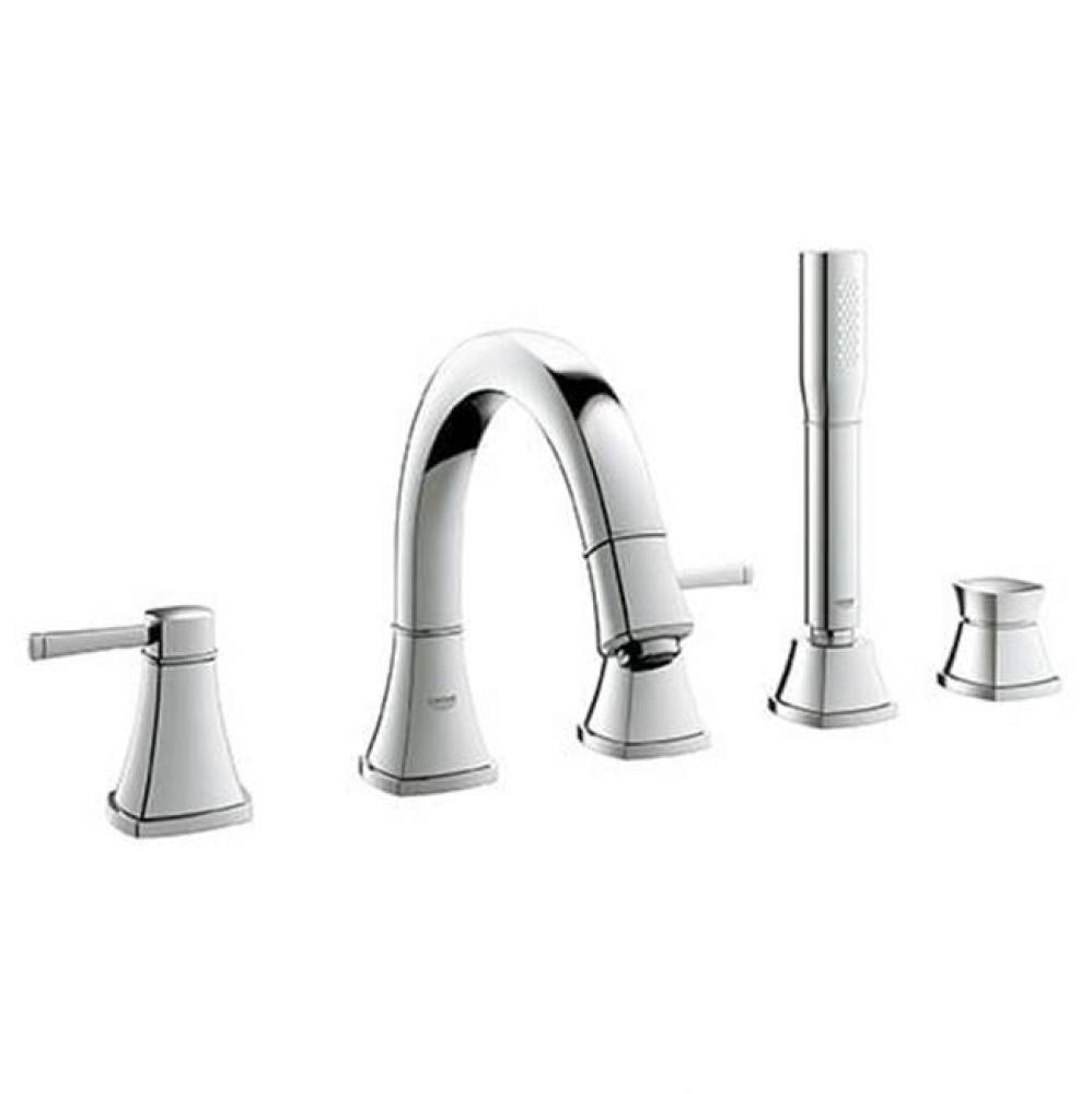 5-Hole 2-Handle Deck Mount Roman Tub Faucet with 1.75 GPM Hand Shower
