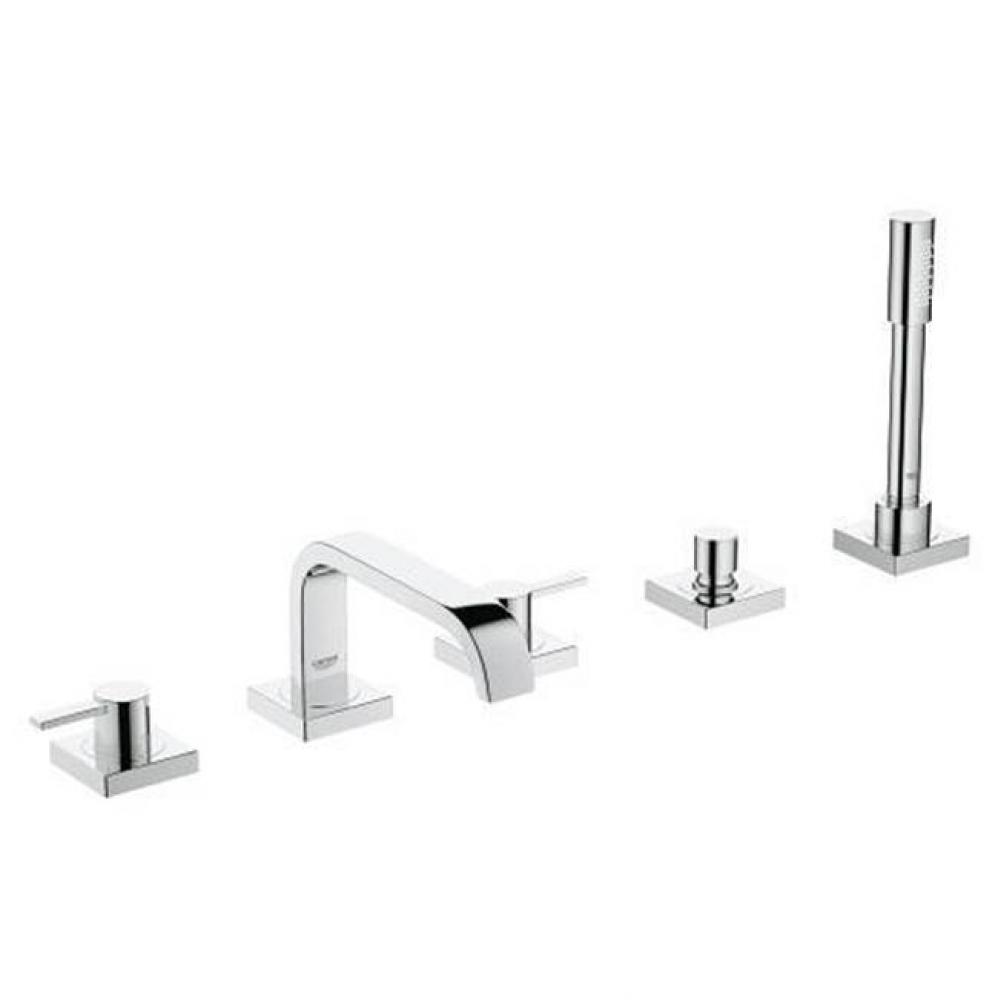 5-Hole 2-Handle Deck Mount Roman Tub Faucet with 1.75 GPM Hand Shower