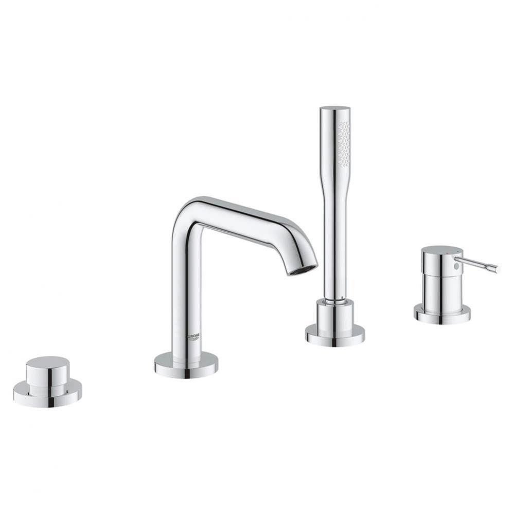 4-Hole Single-Handle Deck Mount Roman Tub Faucet with 1.75 GPM Hand Shower