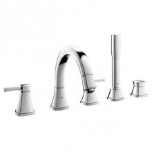 Grohe 1991900A - 5-Hole 2-Handle Deck Mount Roman Tub Faucet with 1.75 GPM Hand Shower
