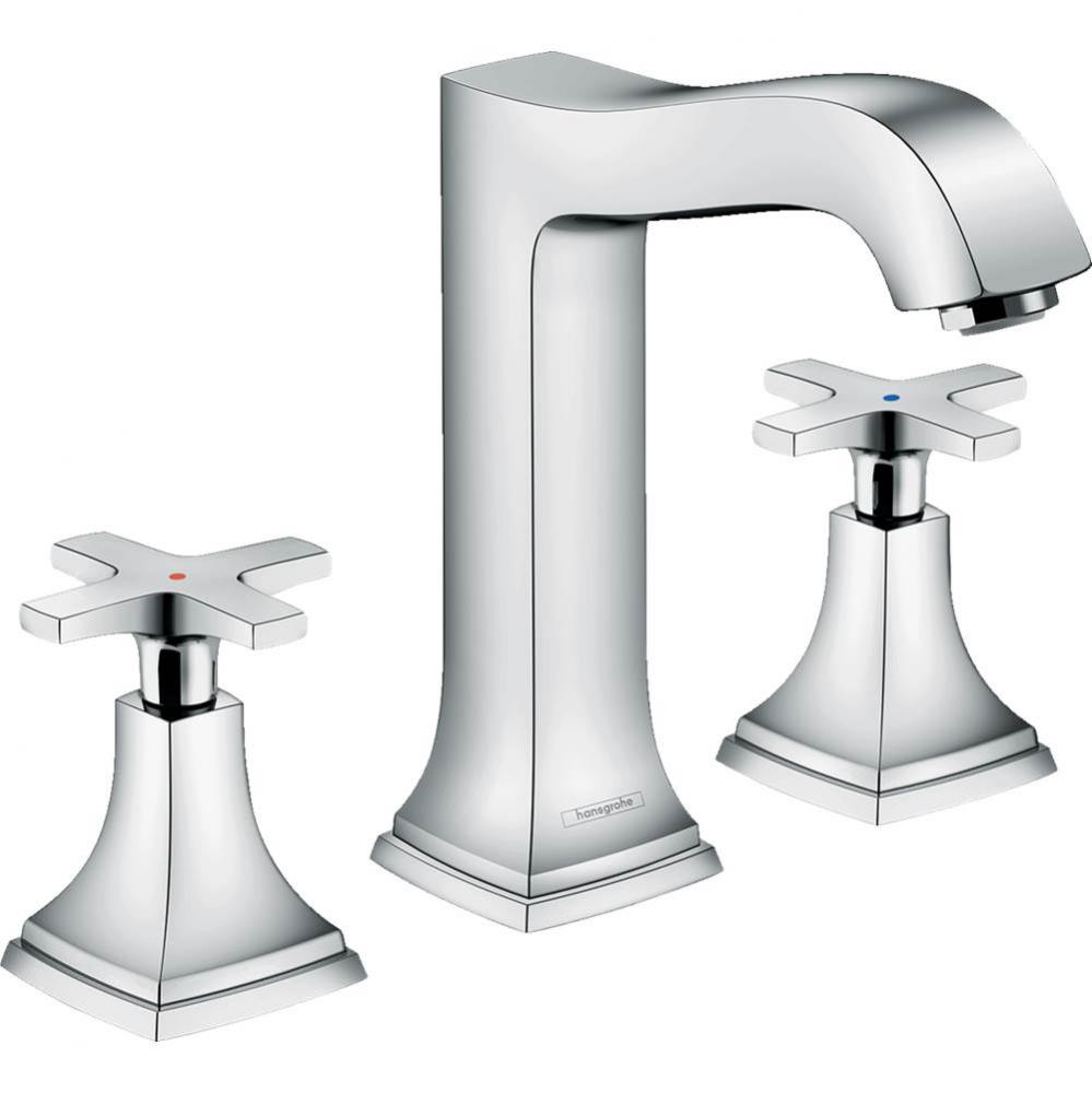 Metropol Classic Widespread Faucet 160 with Cross Handles and Pop-Up Drain, 1.2 GPM in Chrome