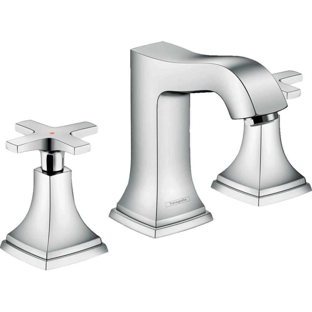 Metropol Classic Widespread Faucet 110 with Cross Handles and Pop-Up Drain, 1.2 GPM in Chrome