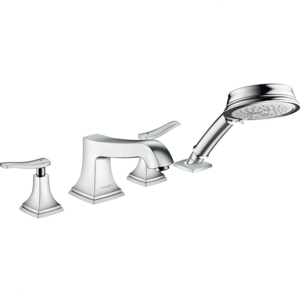Metropol Classic 4-Hole Roman Tub Set Trim with Lever Handles and 1.8 GPM Handshower in Chrome