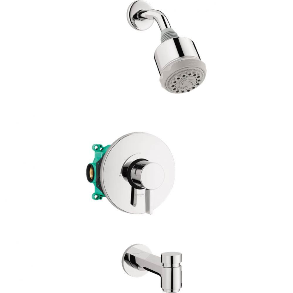 Clubmaster Pressure Balance Tub/Shower Set with Rough, 2.5 GPM  in Chrome