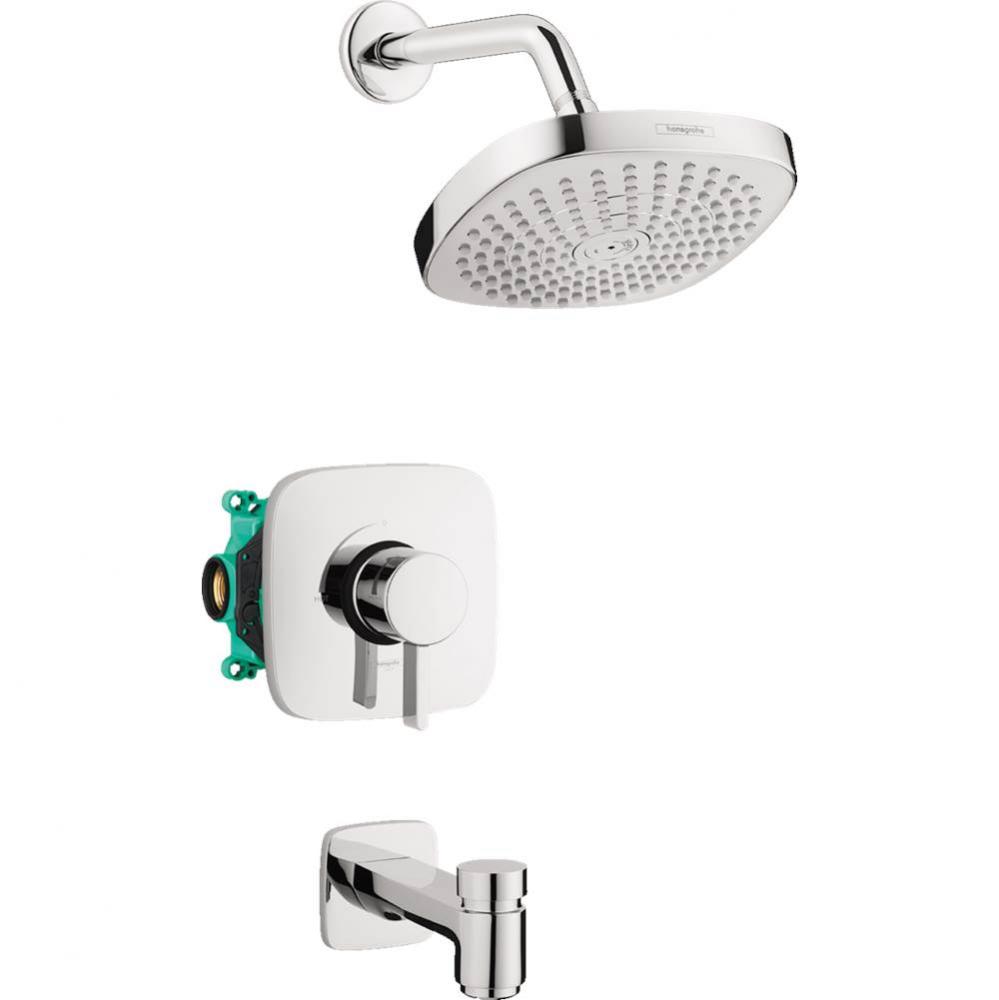 Croma Select E Pressure Balance Tub/Shower Set with Rough, 2.0 GPM  in Chrome