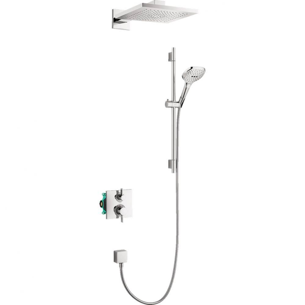 Raindance E Thermostatic Showerhead/Wallbar Set with Rough, 2.0 GPM in Chrome