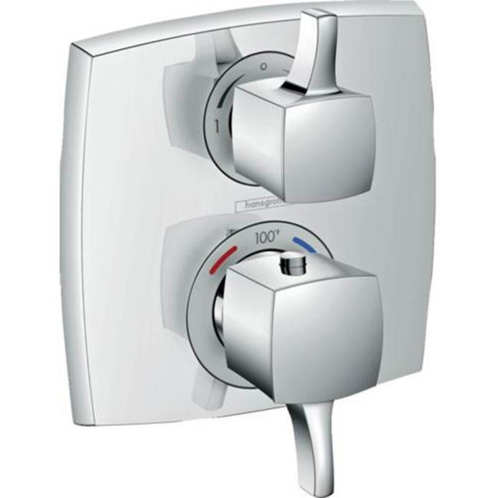 Ecostat Classic Thermostatic Trim with Volume Control and Diverter, Square in Chrome