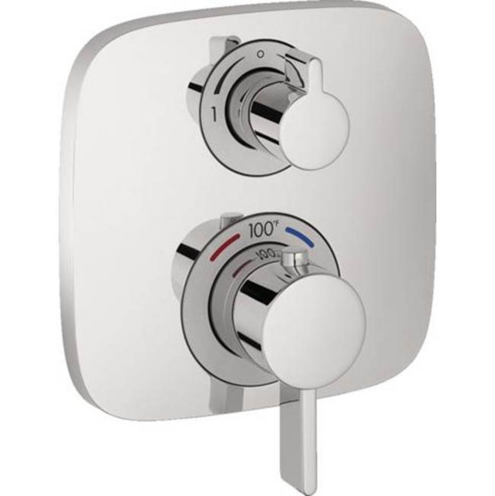 Ecostat Pressure Balance Trim Square with Diverter in Chrome