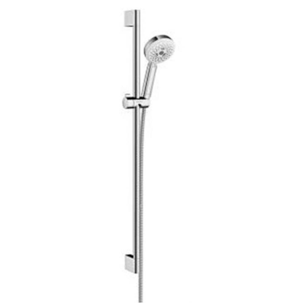 Crometta 100 Wallbar Set 3-Jet 24'' , 2.0 Gpm In White/Chrome