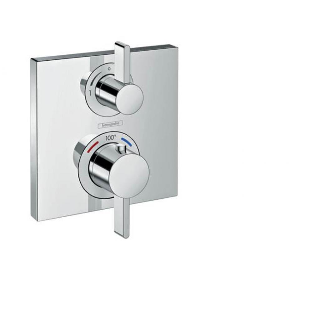 Ecostat Square Thermostatic Trim with Volume Control and Diverter in Chrome