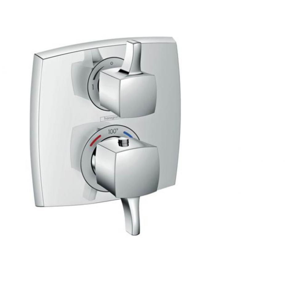 Ecostat Classic Thermostatic Trim with Volume Control, Square in Chrome