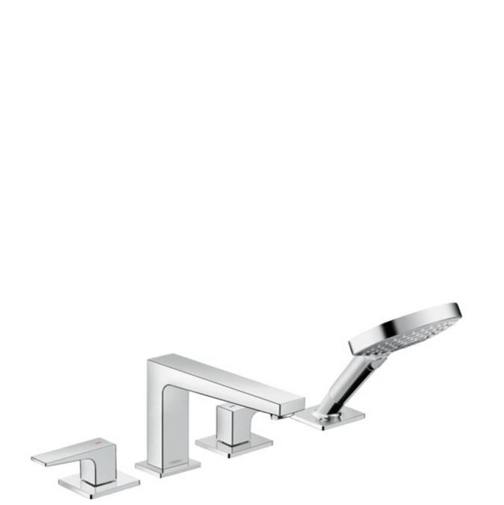 Metropol 4-Hole Roman Tub Set Trim with Lever Handles and 1.75 GPM Handshower in Chrome