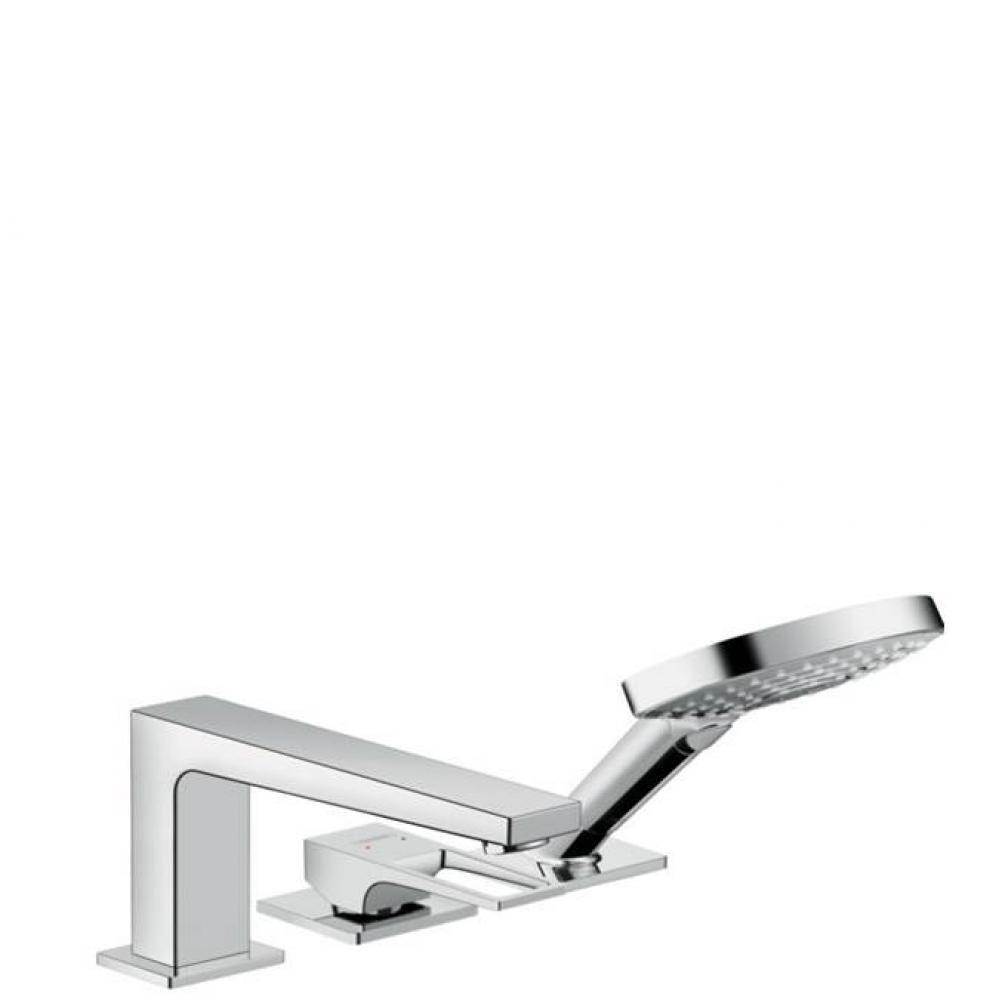 Metropol 3-Hole Roman Tub Set Trim with Loop Handle and 1.75 GPM Handshower in Chrome