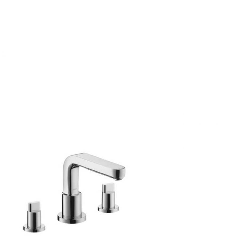 Metris S 3-Hole Roman Tub Set Trim with Full Handles in Chrome