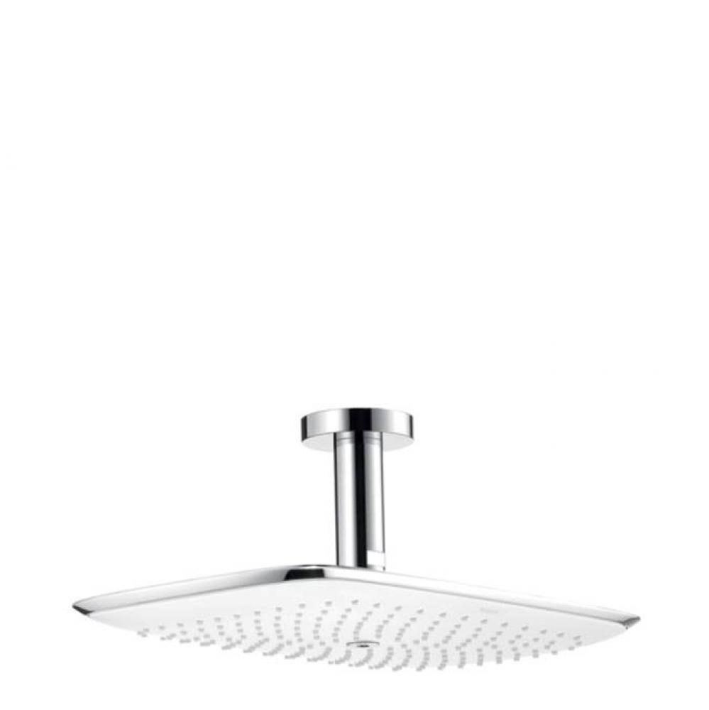 Puravida Showerhead 400 1-Jet With Ceiling Mount, 2.5 Gpm In White/Chrome