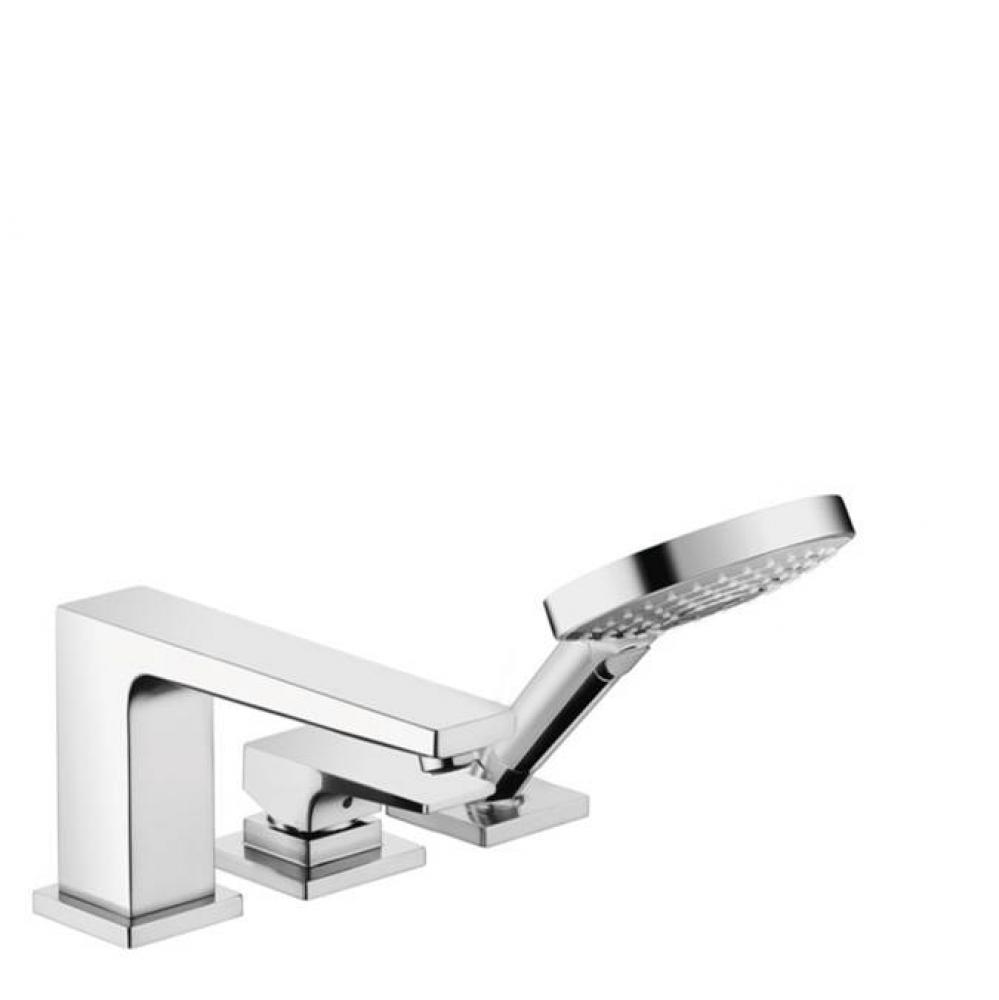 Metropol 3-Hole Roman Tub Set Trim with Lever Handle and 1.75 GPM Handshower in Chrome
