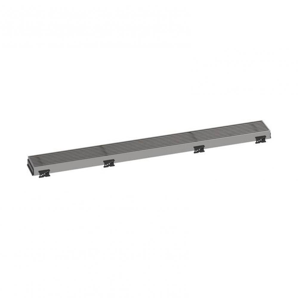 RainDrain Match Trim Broadwalk 27 5/8'' with Height Adjustable Frame in Brushed Stainles
