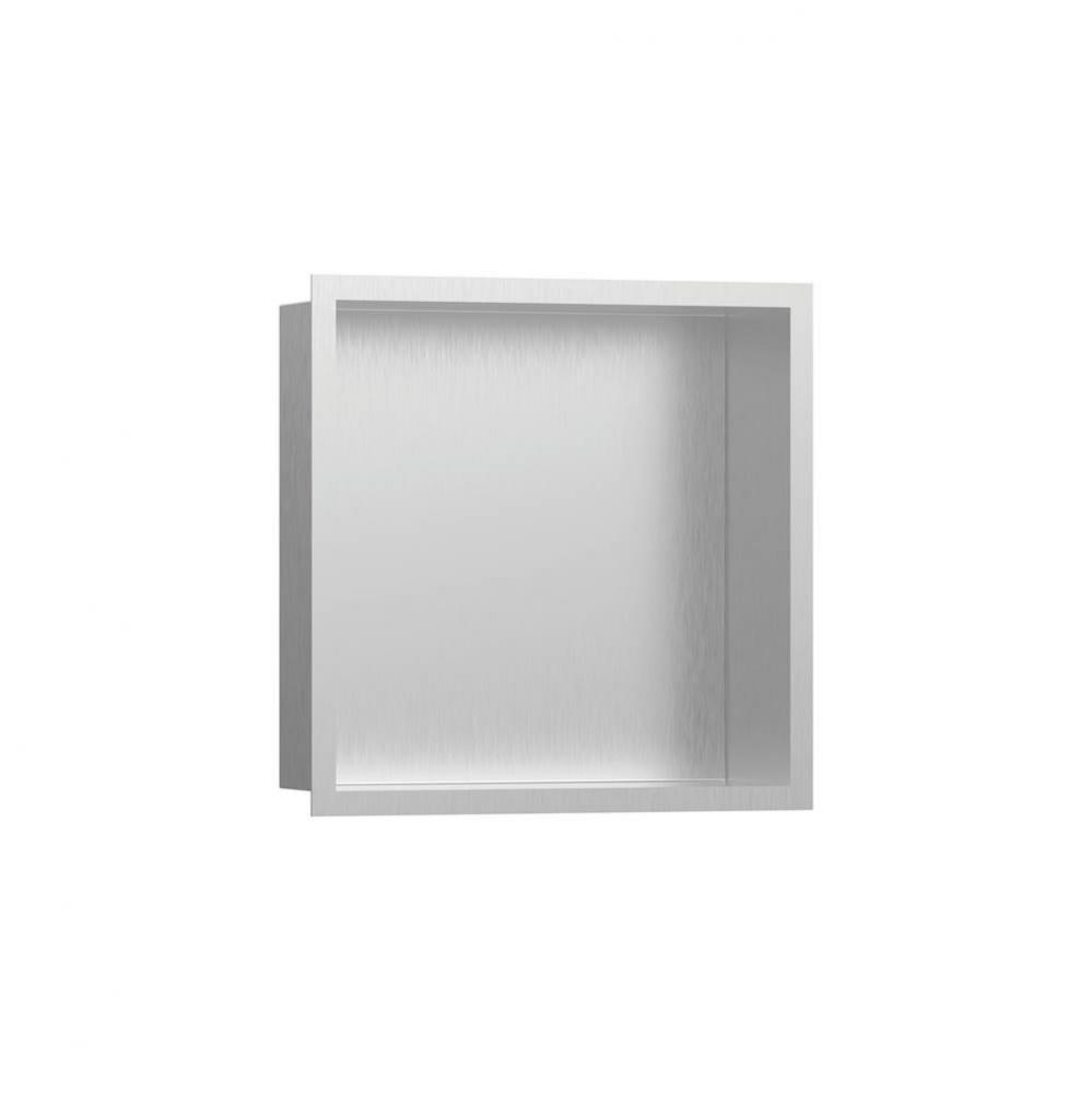 XtraStoris Individual Wall Niche Brushed Stainless Steel with Design Frame 12''x 12&apos