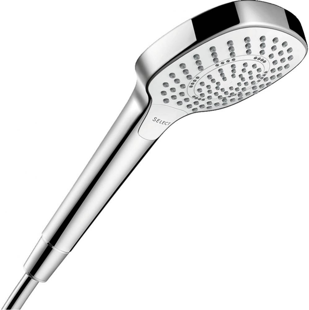 Croma Select E Handshower 110 3-Jet, 2.5gpm in White / Chrome