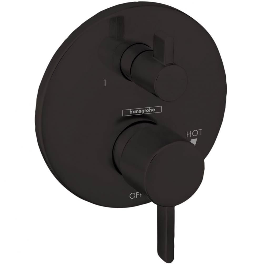 EcoStat Pressure Balance Trim S with Diverter in Matte Black