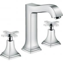 Hansgrohe 31307001 - Metropol Classic Widespread Faucet 160 with Cross Handles and Pop-Up Drain, 1.2 GPM in Chrome