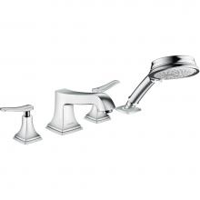 Hansgrohe 31441001 - Metropol Classic 4-Hole Roman Tub Set Trim with Lever Handles and 1.8 GPM Handshower in Chrome