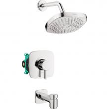 Hansgrohe 04910000 - Croma Select E Pressure Balance Tub/Shower Set with Rough, 2.0 GPM  in Chrome
