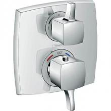 Hansgrohe 15728001 - Ecostat Classic Thermostatic Trim with Volume Control and Diverter, Square in Chrome