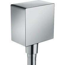 Hansgrohe 26455001 - FixFit Wall Outlet Square with Check Valves in Chrome