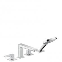 Hansgrohe 32557001 - Metropol 4-Hole Roman Tub Set Trim with Lever Handles and 1.75 GPM Handshower in Chrome
