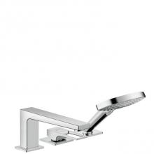 Hansgrohe 74554001 - Metropol 3-Hole Roman Tub Set Trim with Loop Handle and 1.75 GPM Handshower in Chrome