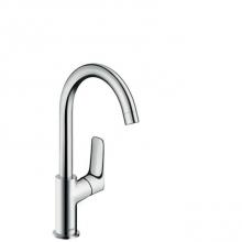 Hansgrohe 71130001 - Logis Single-Hole Faucet 210 with Swivel Spout and Pop-Up Drain, 1.2 GPM in Chrome