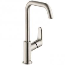 Hansgrohe 31609821 - Focus Single-Hole Faucet 240 with Swivel Spout and Pop-Up Drain, 1.2 GPM in Brushed Nickel