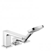 Hansgrohe 32556001 - Metropol 3-Hole Roman Tub Set Trim with Lever Handle and 1.75 GPM Handshower in Chrome