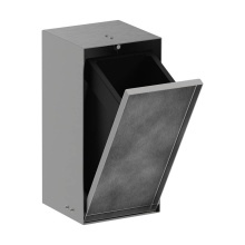 Hansgrohe 56063800 - XtraStoris Rock Recessed Trash Bin with Shelf & Tileable Door in Brushed Stainless Steel