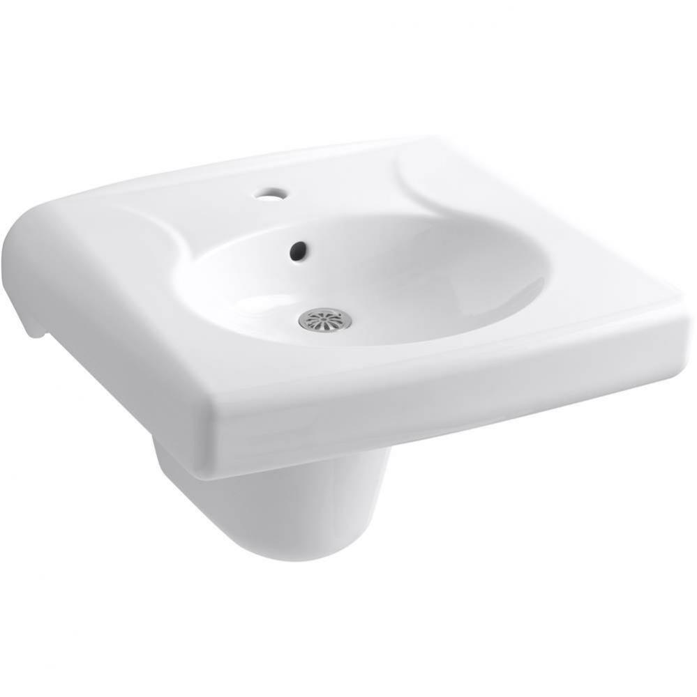 Brenham™ wall-mounted or concealed carrier arm mounted commercial bathroom sink with single fauc