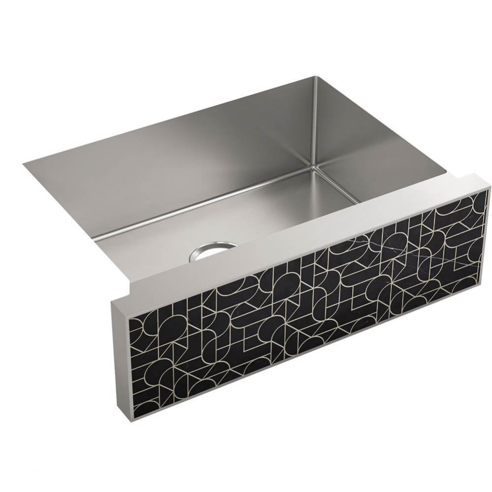 KOHLER Tailor Medium Single Basin Stainless Steel Sink with Etched Stone Insert