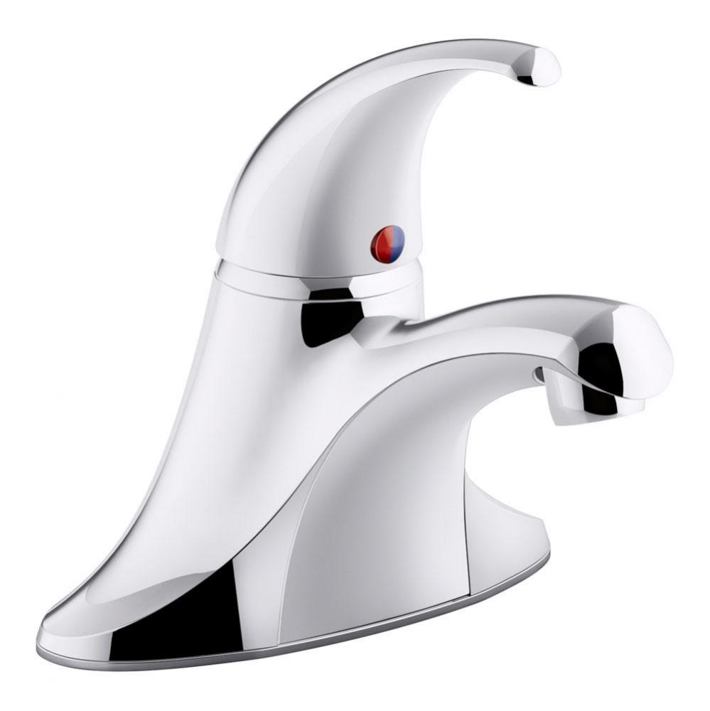 Coralais® single-handle centerset bathroom sink faucet with plastic pop-up drain and lift rod