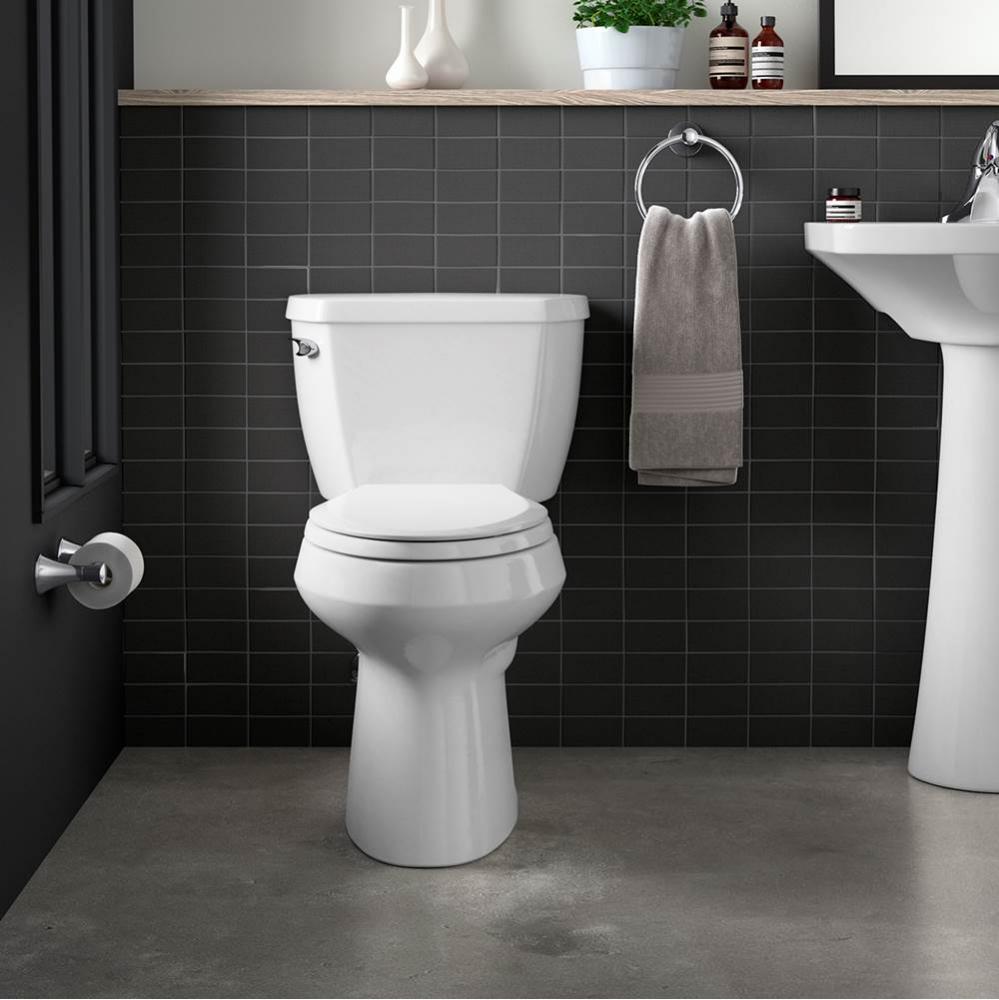 Highline Classic Comfort Height 2-Piece 1.28 GPF Single Flush Elongated Toilet in White with Cache