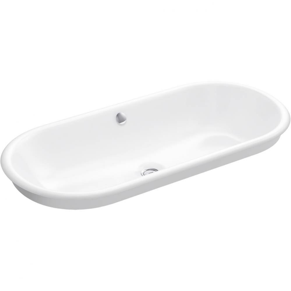 Iron Plains® Capsule Drop-in/undermount vessel bathroom sink with White painted underside