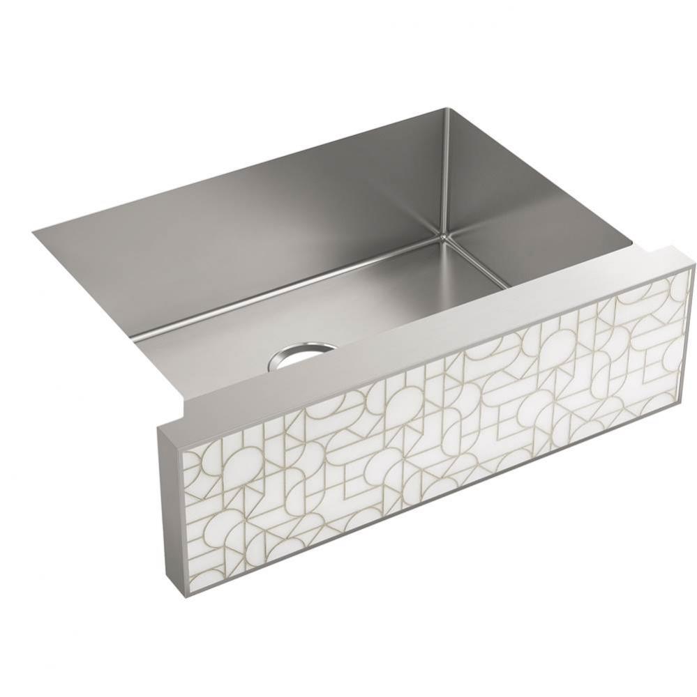 KOHLER Tailor Medium Single Basin Stainless Steel Sink with Etched Stone Insert