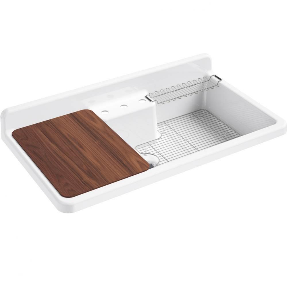 Farmstead® 45'' top-/wall-mount single-bowl workstation farmhouse kitchen sink
