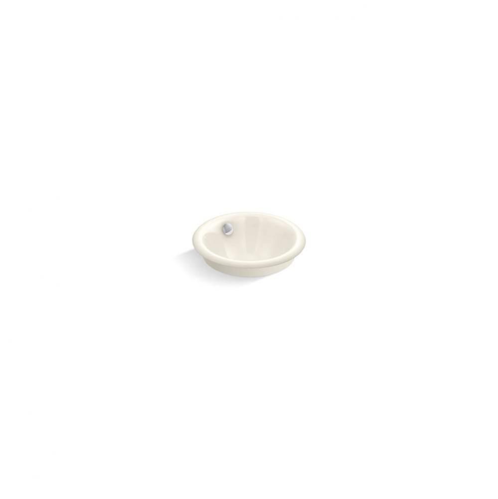 Iron Plains® Round Drop-in/undermount vessel bathroom sink with Biscuit painted underside