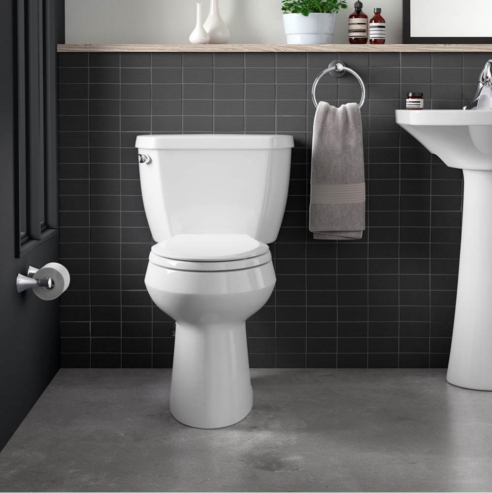 Highline Classic 2-Piece 1.6 GPF Single Flush Elongated Toilet in White with Cachet Q3 Toilet Seat